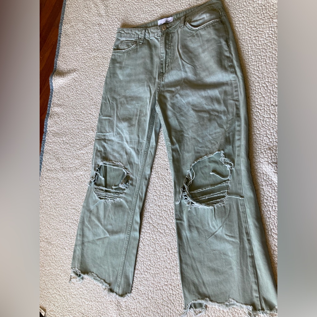Vervet Brand, Size 29, 100% Cotton, Distressed High-Rise Women’s Jeans In Green